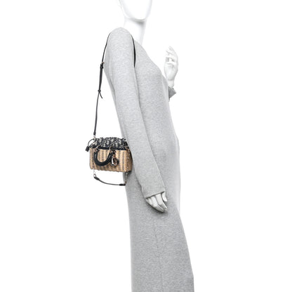 Christian Dior Wicker Oblique Micro Lady D-Joy Bag Natural Black 2 of 12