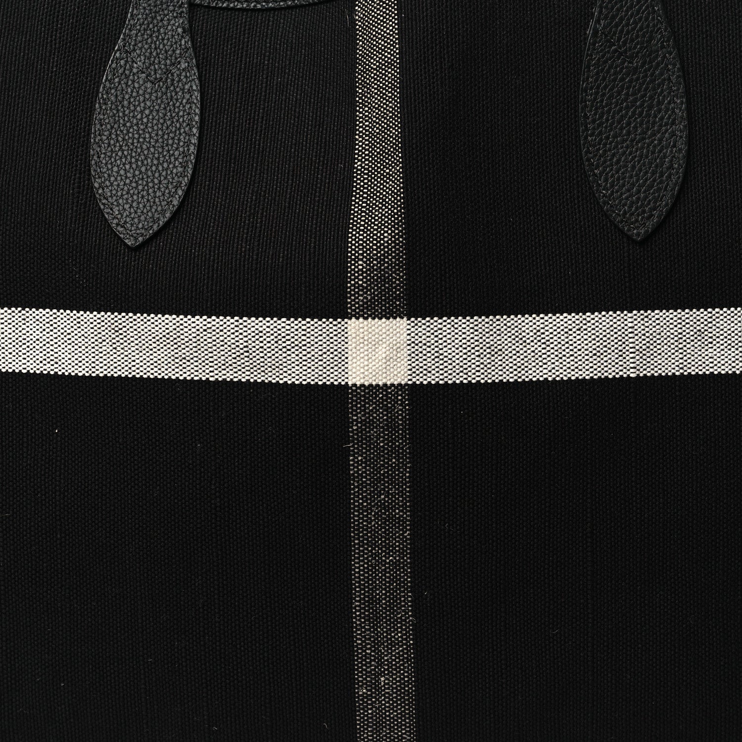 Burberry Coated Canvas Mega Check Medium Doodle Tote Black White 11 of 15