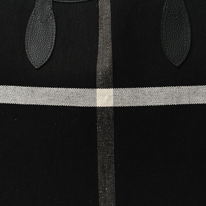Burberry Coated Canvas Mega Check Medium Doodle Tote Black White 11 of 15