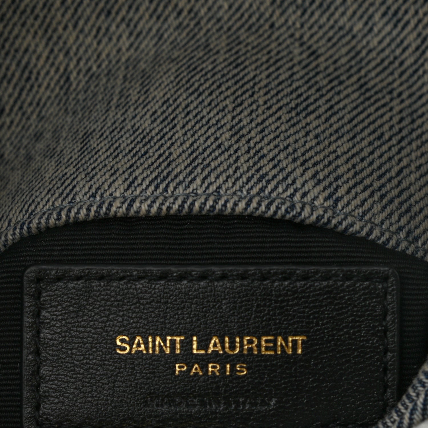 Saint Laurent Denim Quilted Monogram Loulou Puffer Pouch Clutch Blue Gray Light Azur 5 of 9
