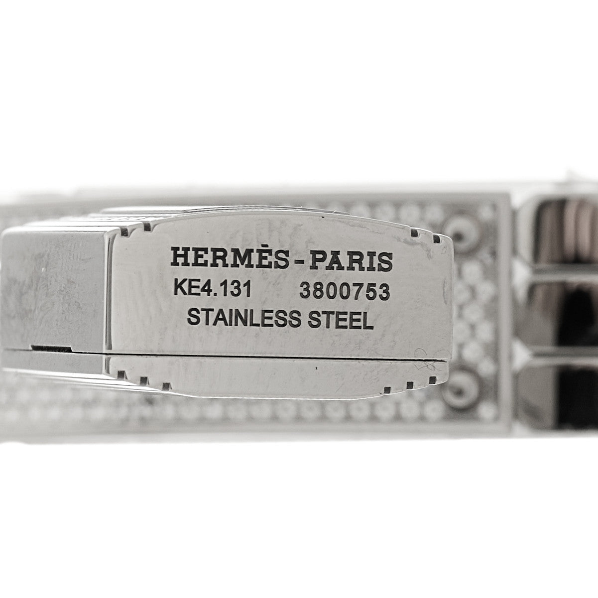 Hermes Stainless Steel Diamond Pave 16mm Kelly Quartz Watch 5 of 6