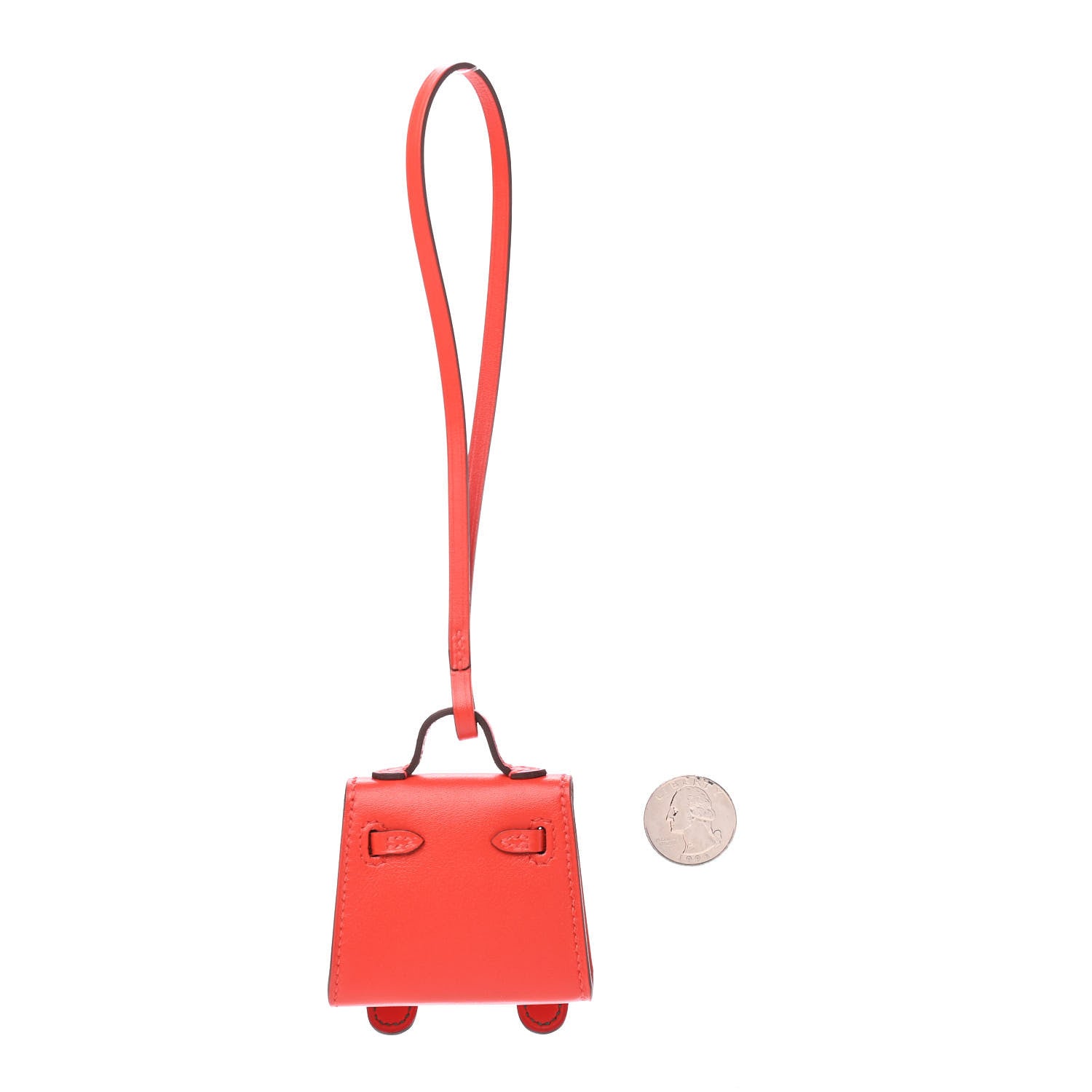 Hermes Tadelakt Chevre Mysore Kelly Quelle Idole Bag Charm Capucine Jaune De Naples Vert Vertigo Zanzibar 2 of 6