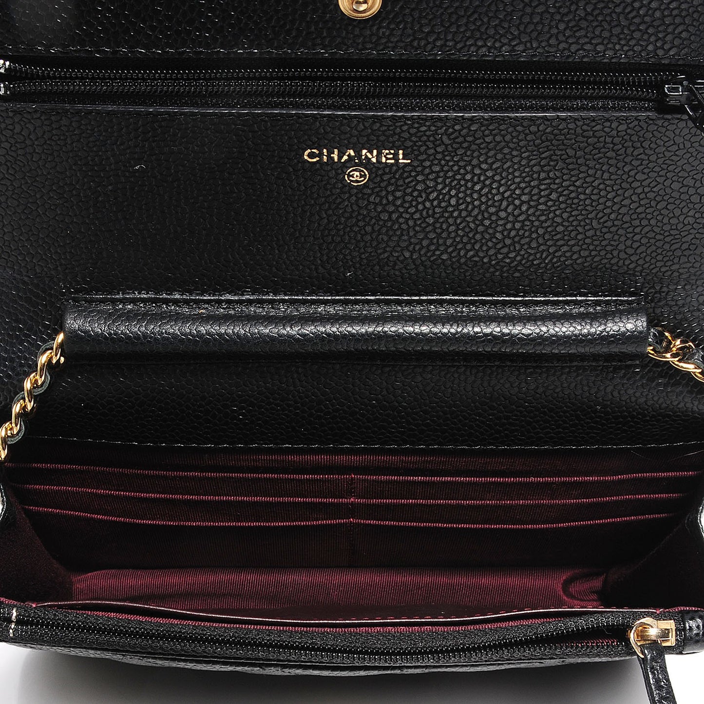 Caviar Quilted Wallet On Chain WOC Black
