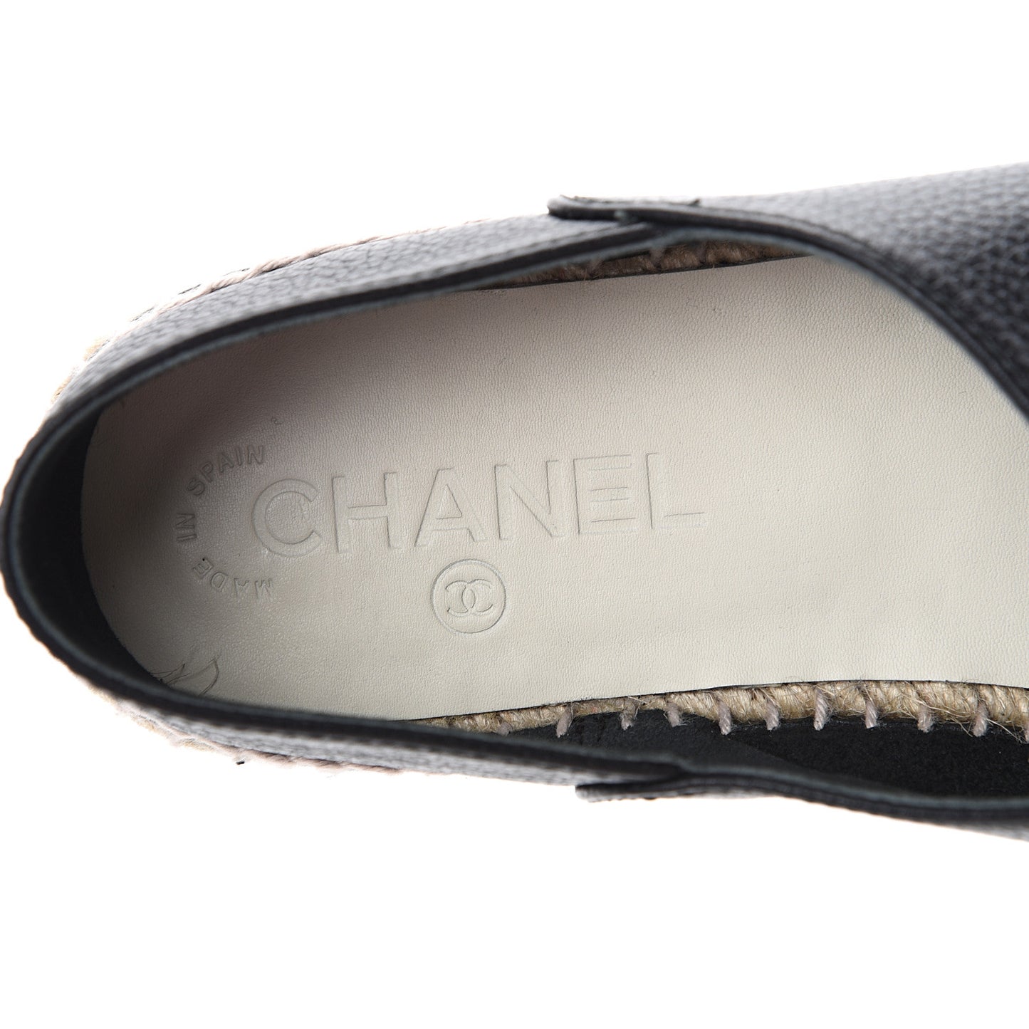 Grained Calfskin CC Espadrilles 41 Black