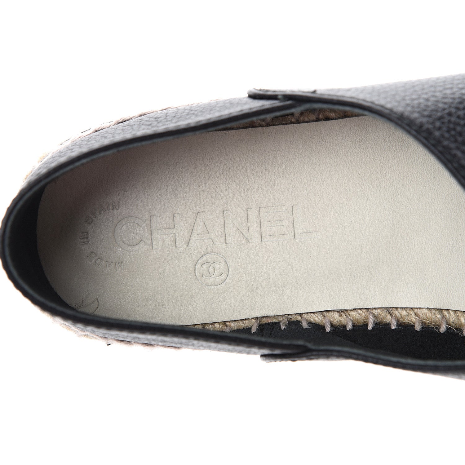 Chanel Grained Calfskin CC Espadrilles 41 Black 7 of 10