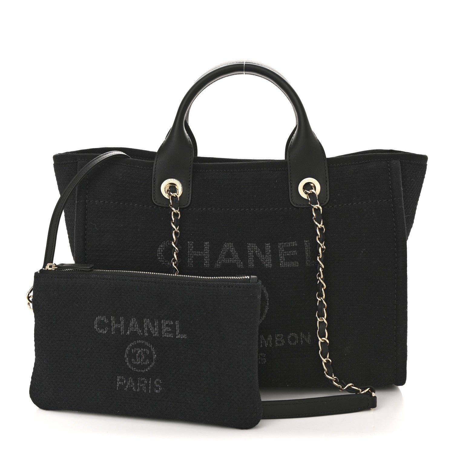 Chanel Mixed Fibers Small Deauville Tote Black 3 of 11