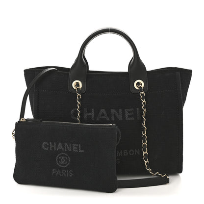 Chanel Mixed Fibers Small Deauville Tote Black 3 of 11