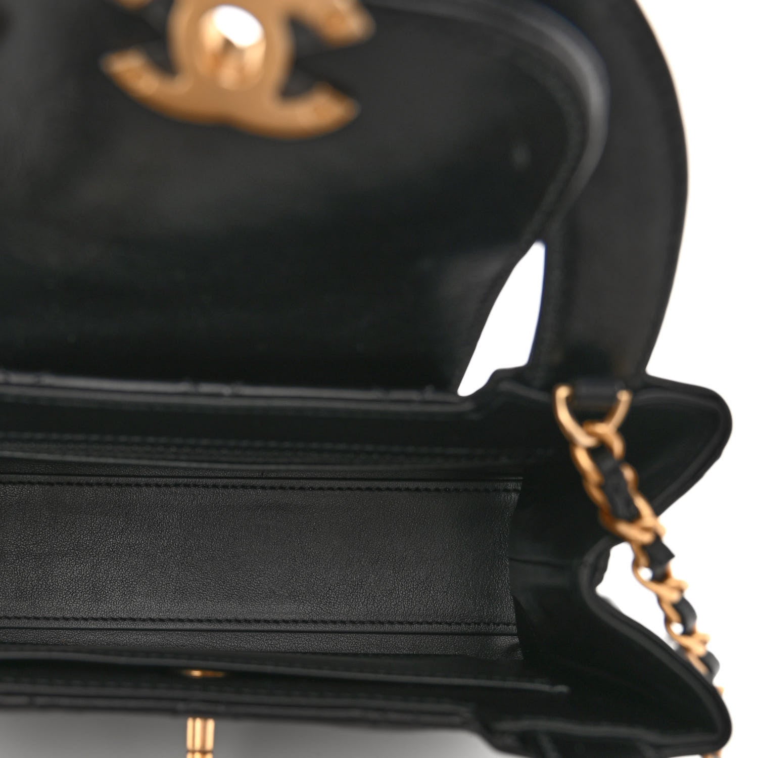 Chanel Shiny Aged Calfskin Quilted Nano Kelly Shopper Black 5 of 11