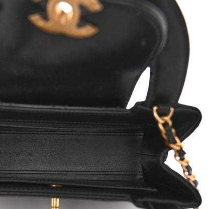 Chanel Shiny Aged Calfskin Quilted Nano Kelly Shopper Black 5 of 11