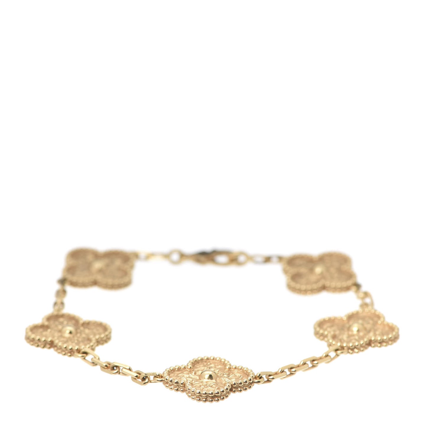 18K Yellow Gold 5 Motifs Vintage Alhambra Bracelet