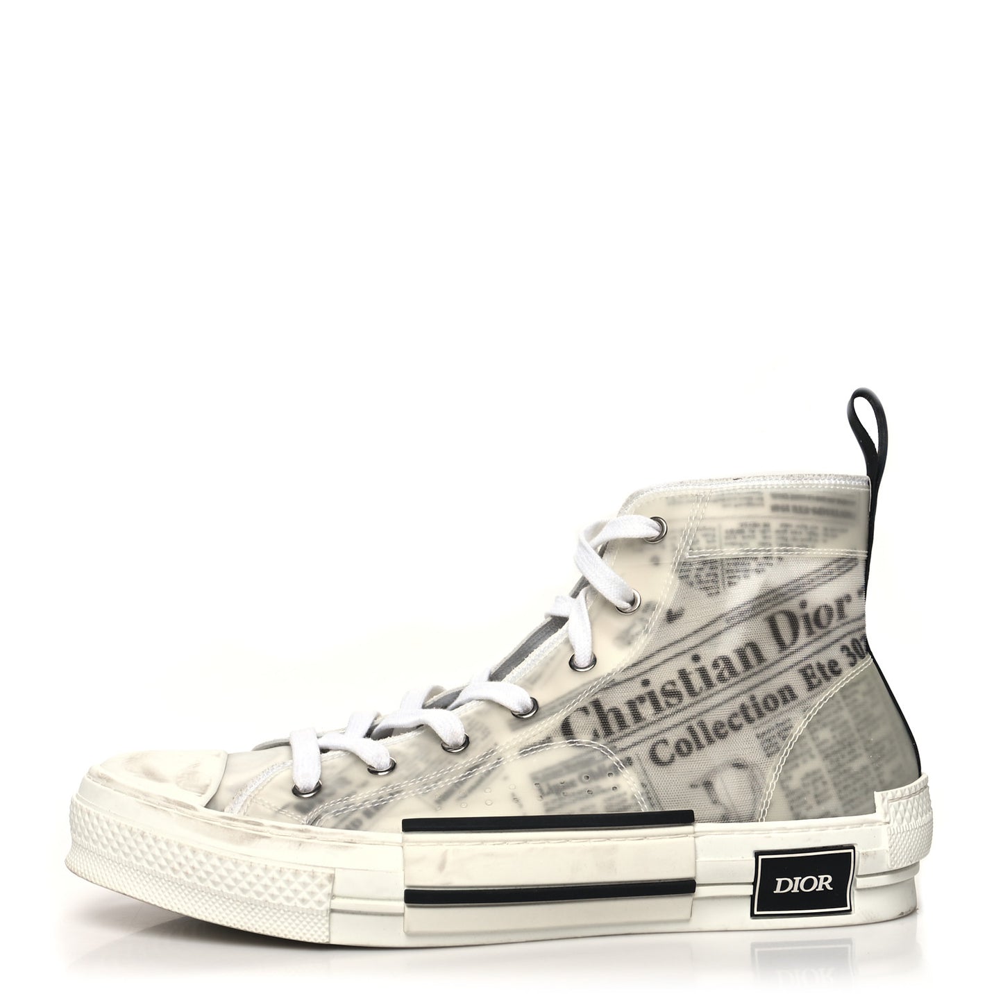 X DANIEL ARSHAM Canvas Newspaper Print B23 High Top Sneakers 43 White