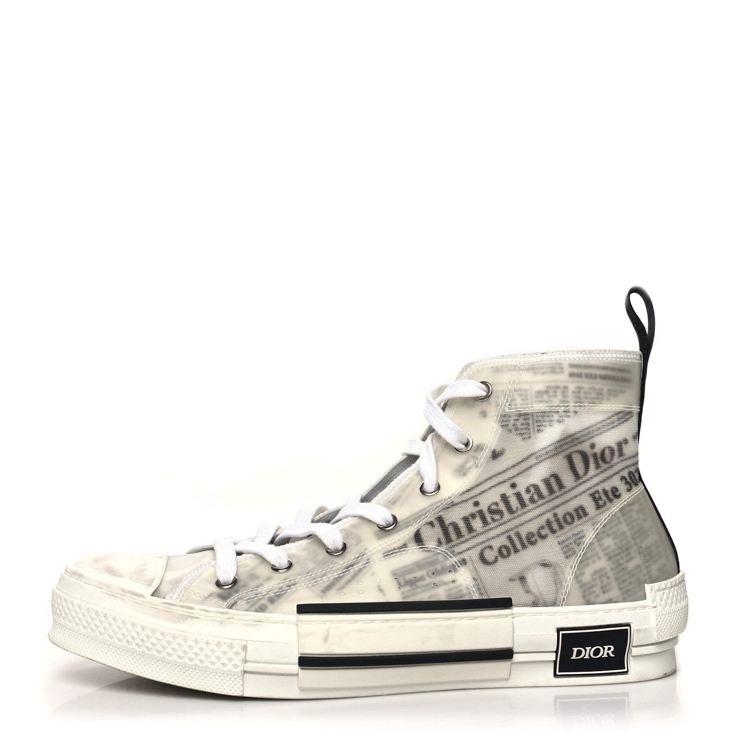 Christian Dior X DANIEL ARSHAM Canvas Newspaper Print B23 High Top Sneakers 43 White 1 of 12