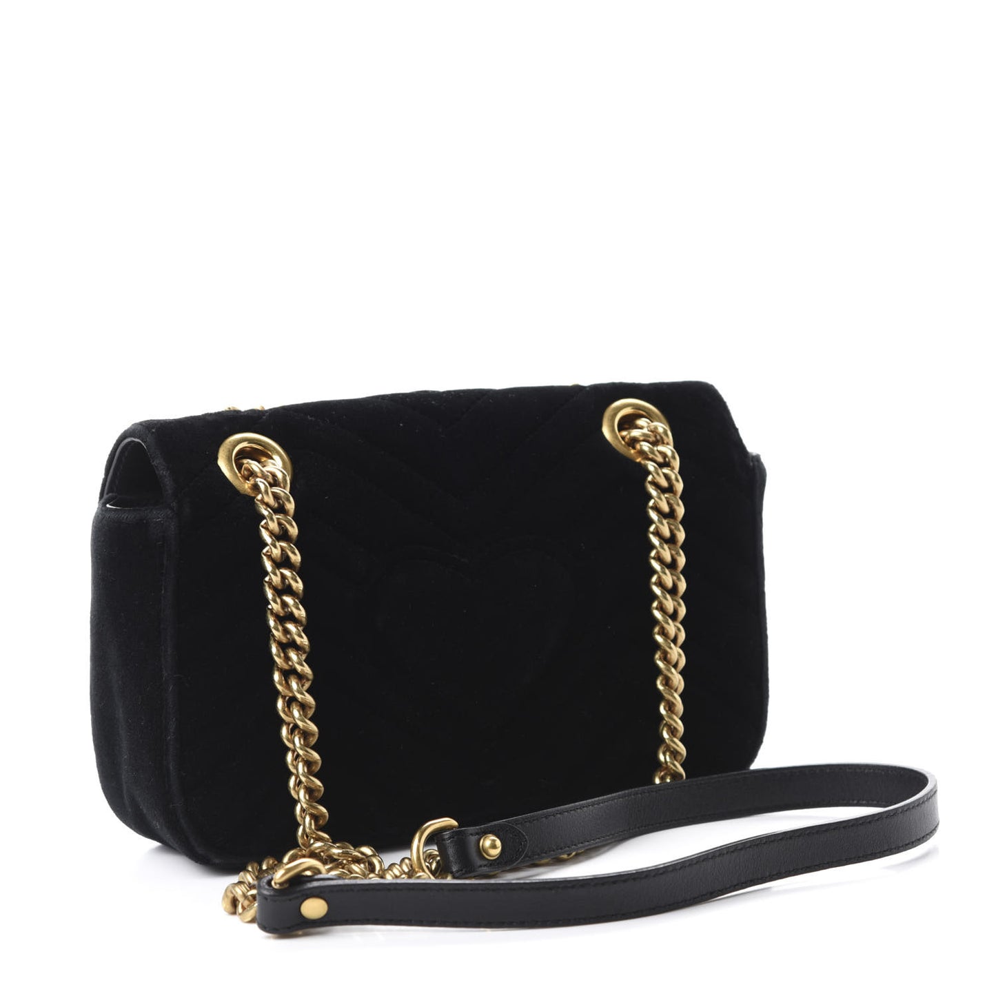 Velvet Matelasse Mini GG Marmont Shoulder Bag Black