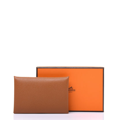 Hermes Epsom Calvi Card Case Gold 12 of 12