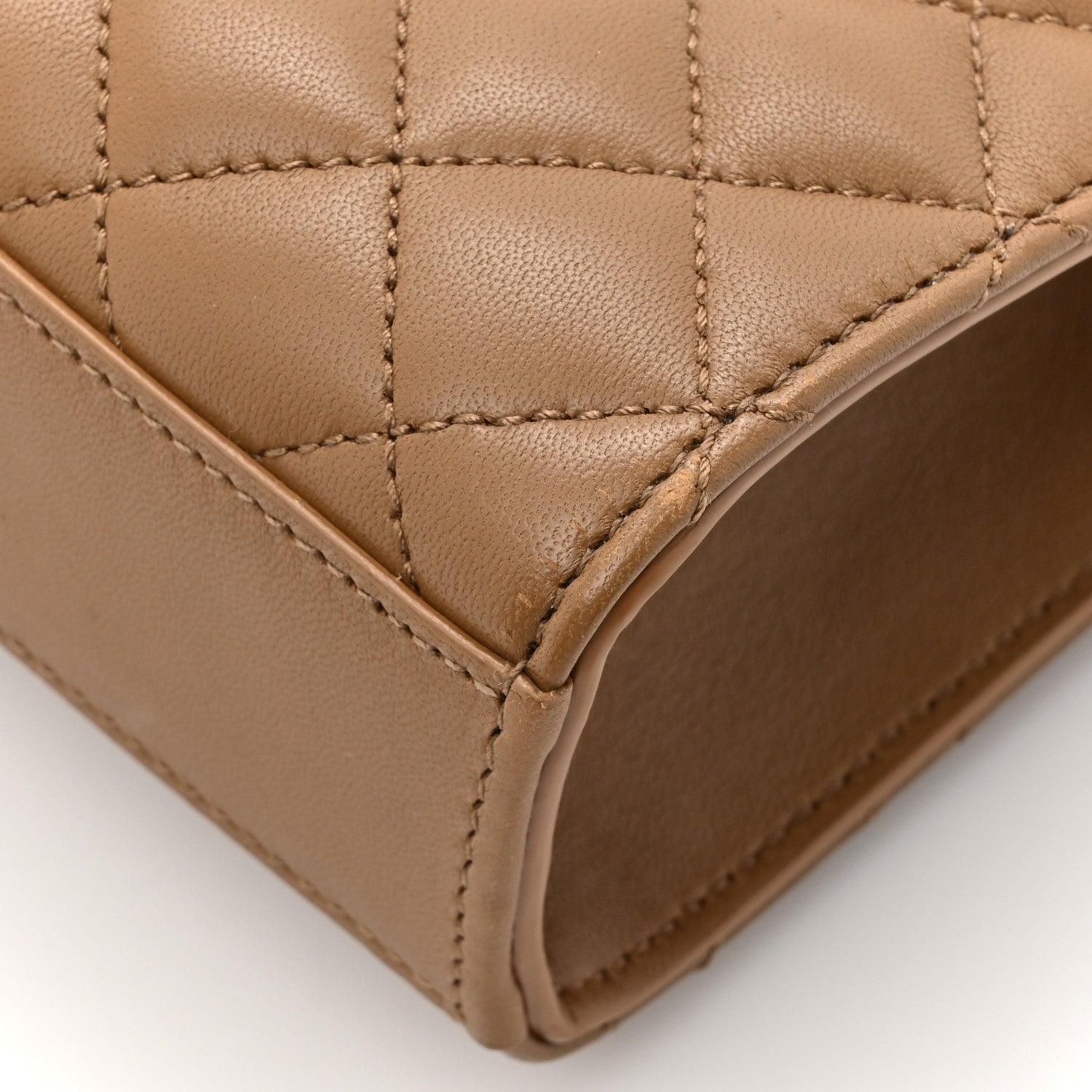 Saint Laurent Lambskin Mixed Matelasse Triquilt Medium Monogram Satchel Dark Cork 11 of 13