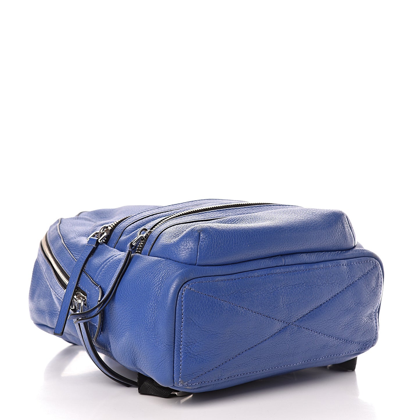 Pebbled Calfskin Biker Backpack Blue