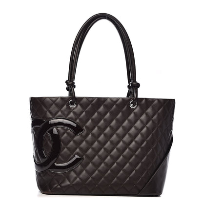 Chanel Calfskin Quilted Large Cambon Tote Brown 1 of 18