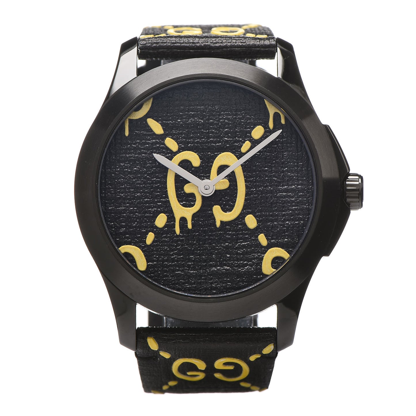 PVD Stainless Steel Canvas 38mm G-Timeless GucciGhost Quartz Watch Black