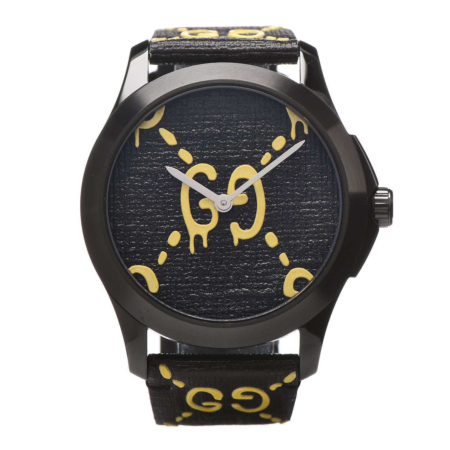 Gucci PVD Stainless Steel Canvas 38mm G-Timeless GucciGhost Quartz Watch Black 1 of 7