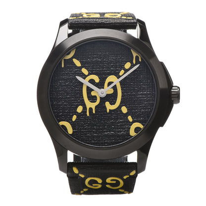 Gucci PVD Stainless Steel Canvas 38mm G-Timeless GucciGhost Quartz Watch Black 1 of 7