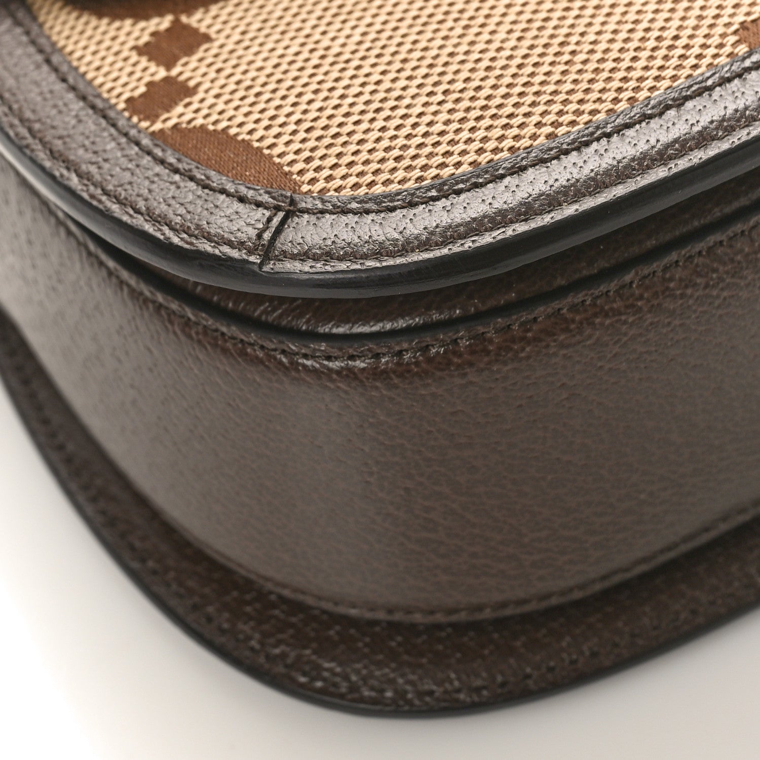 Gucci Monogram Jumbo GG Textured Dollar Calfskin Web Small Bamboo 1947 Top Handle Bag Camel Ebony New Acero 8 of 9