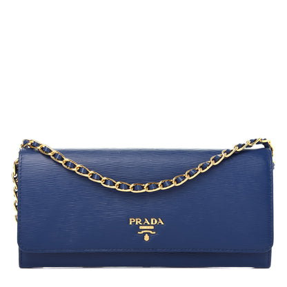 Prada Vitello Move Chain Wallet Bleuette 1 of 10