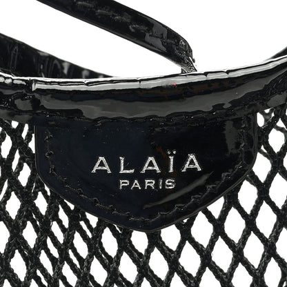 Alaia Fishnet Patent Calfskin Medium One Piece Bag Black 7 of 10