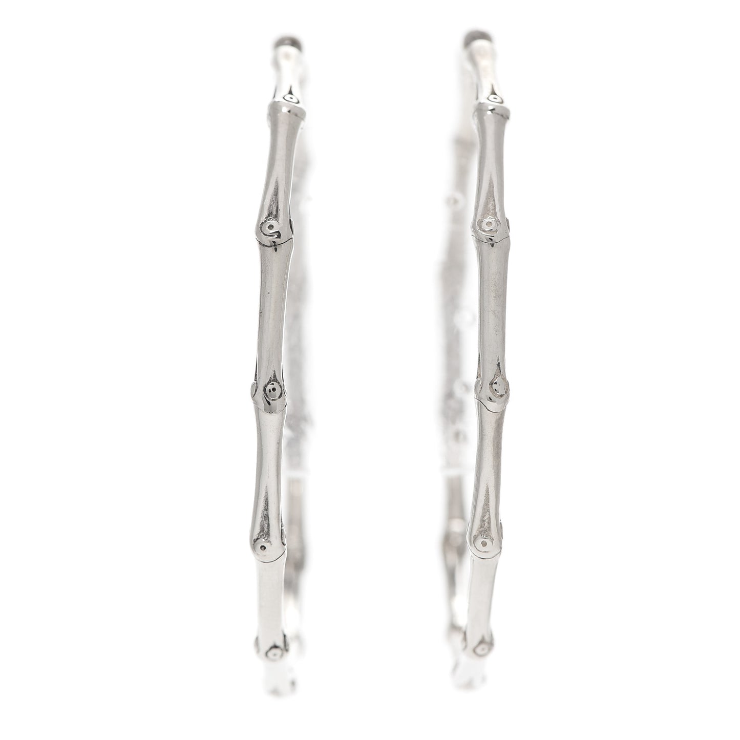 Sterling Silver 57mm Bamboo Hoop Earrings