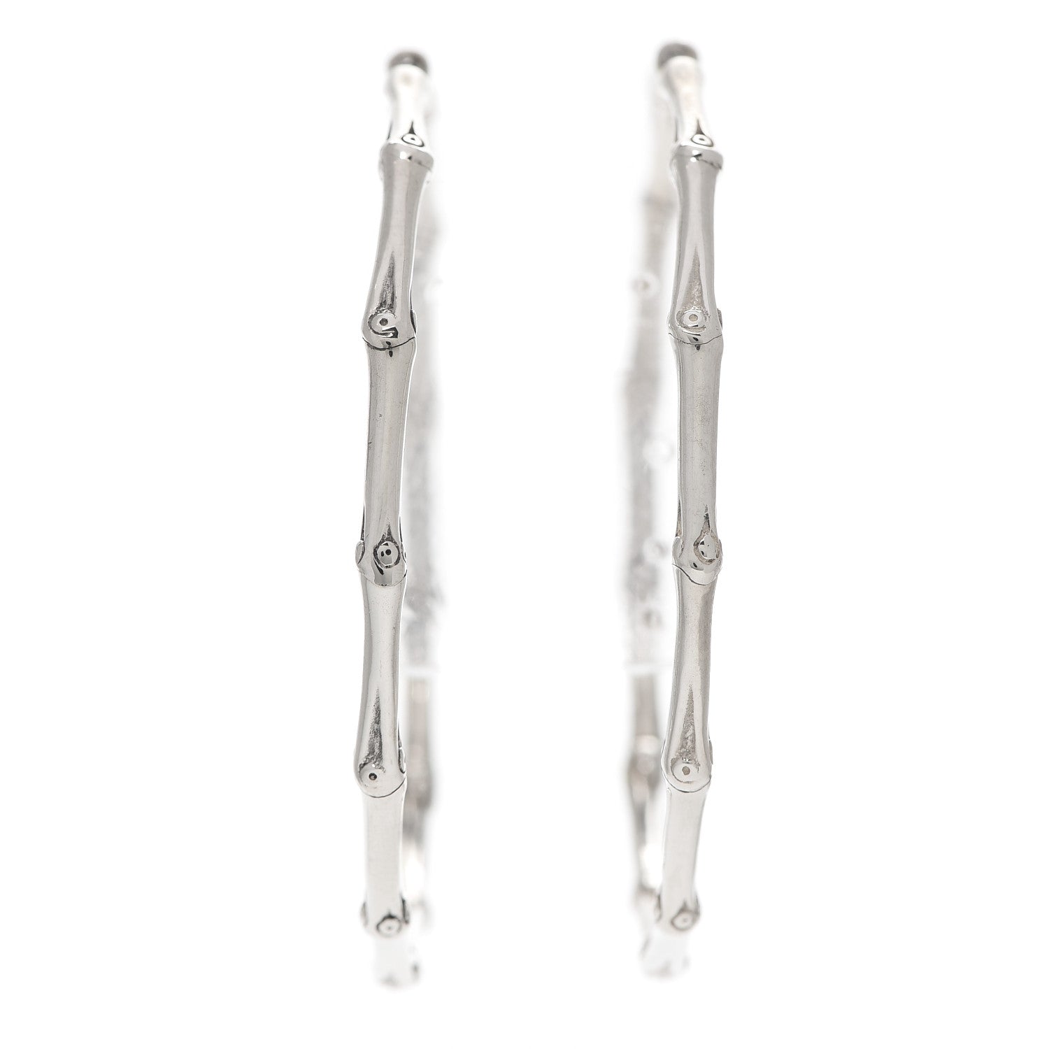 John Hardy Sterling Silver 57mm Bamboo Hoop Earrings 1 of 5
