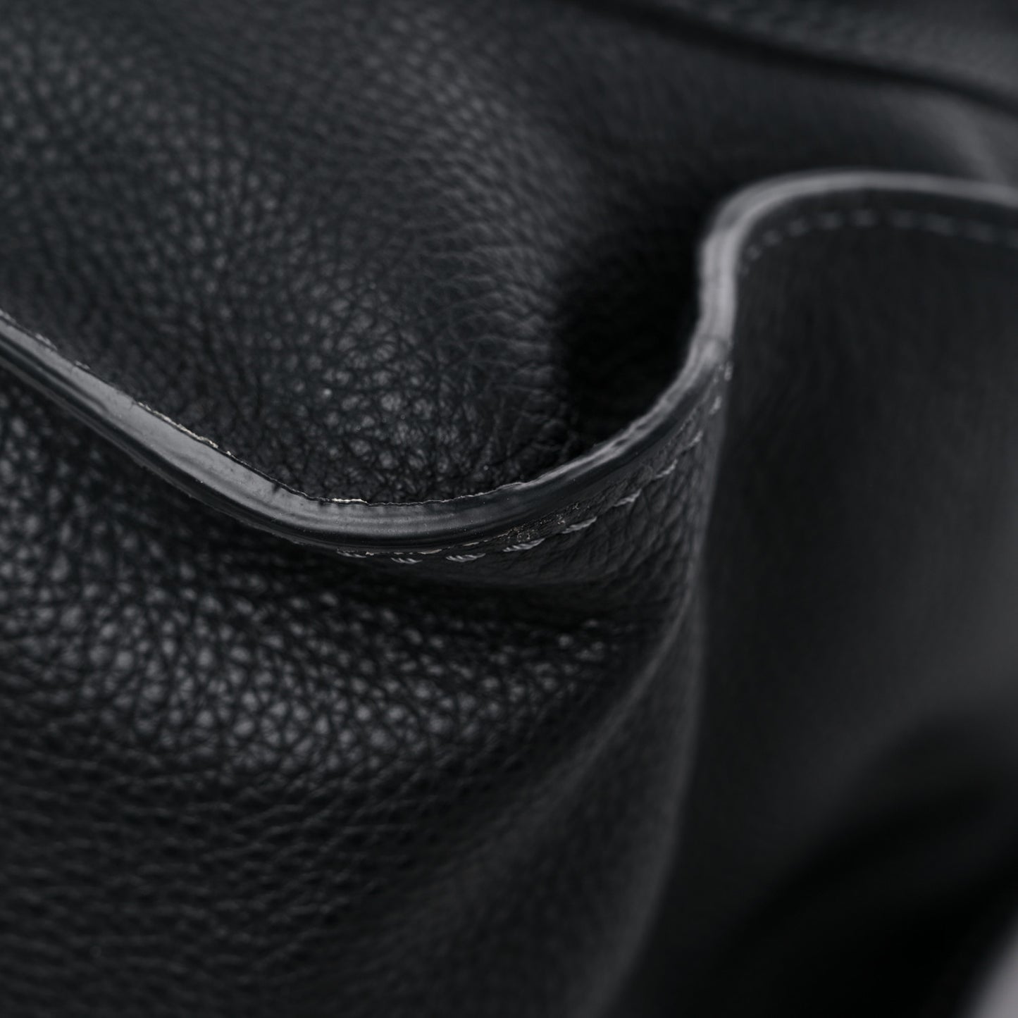 Calfskin Large Marcie Satchel Black
