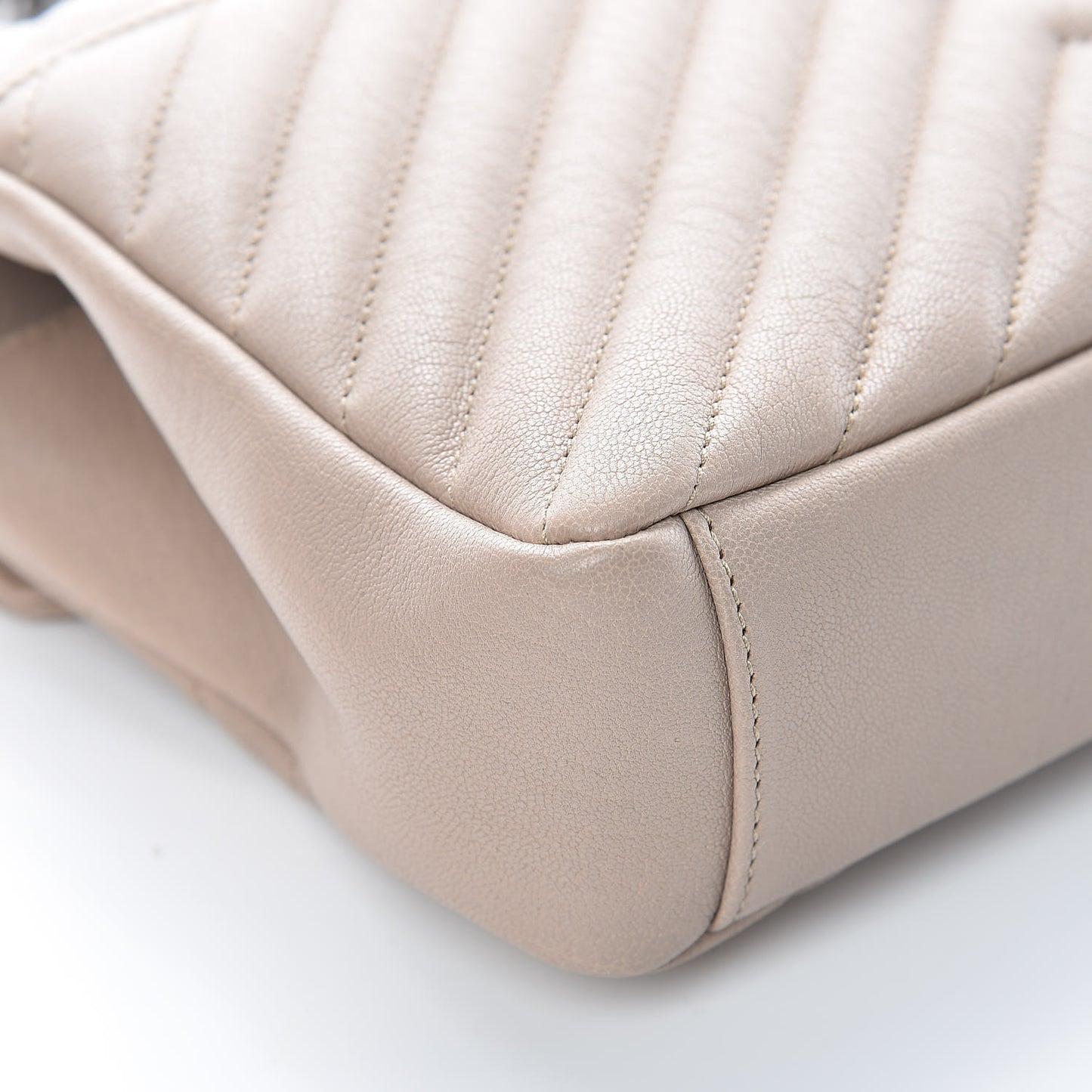 Sheepskin Matelasse Medium College Monogram Bag Natural