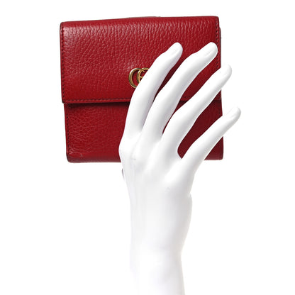 Gucci Dollar Calfskin Double G French Flap Wallet Hibiscus Red 2 of 12