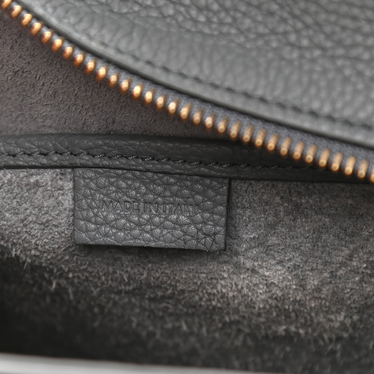 Drummed Calfskin Nano Luggage Kohl