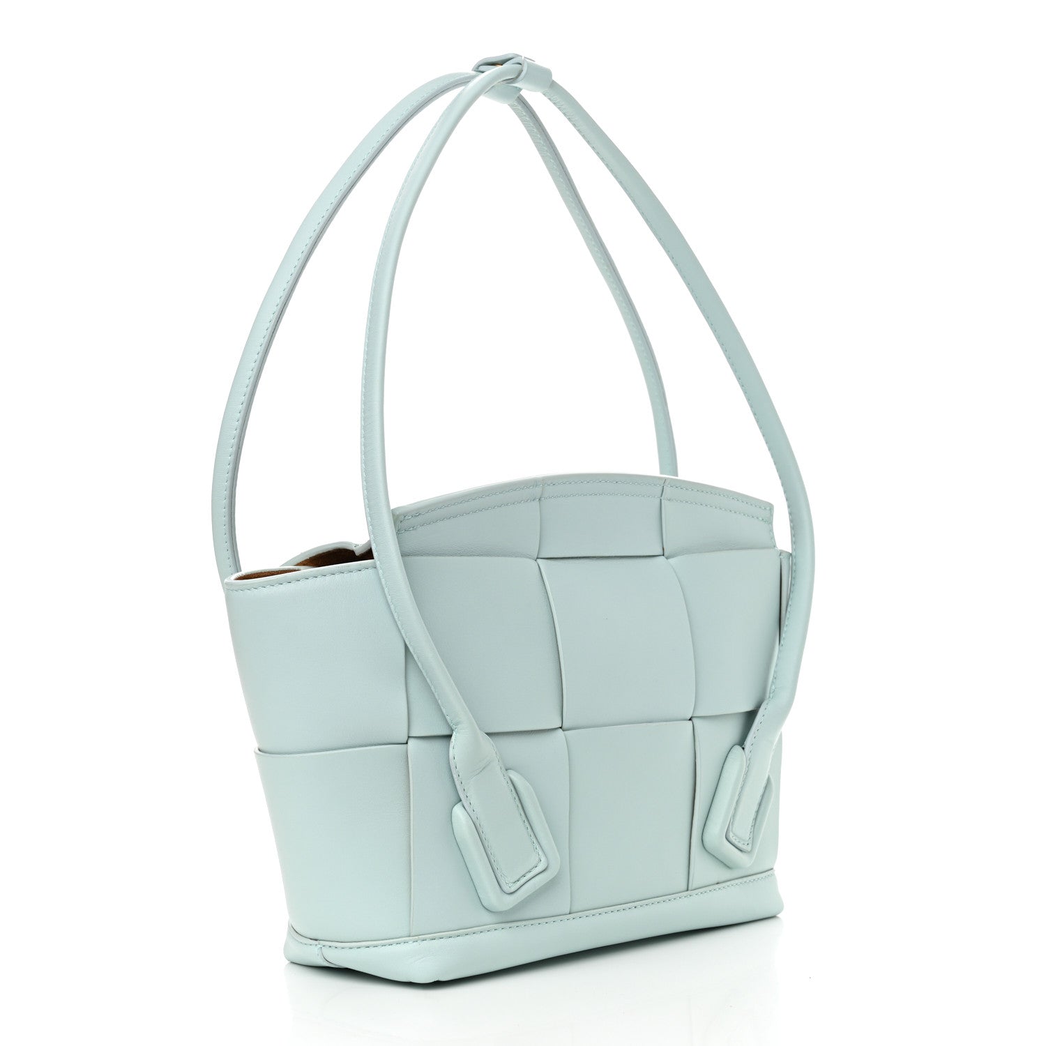 Bottega Veneta French Calfskin Maxi Intrecciato Small Arco Pale Blue 3 of 11