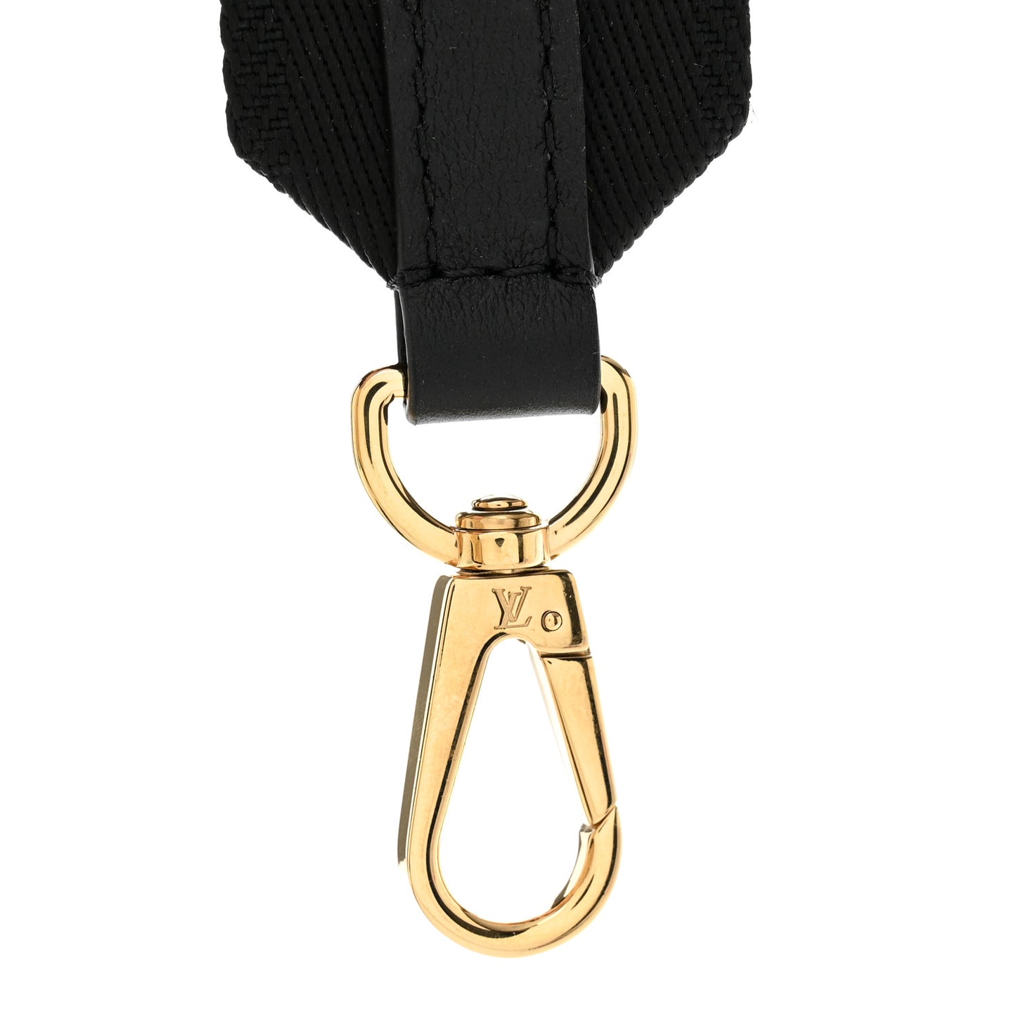 Nylon Calfskin Bubblegram Wallet Strap Black