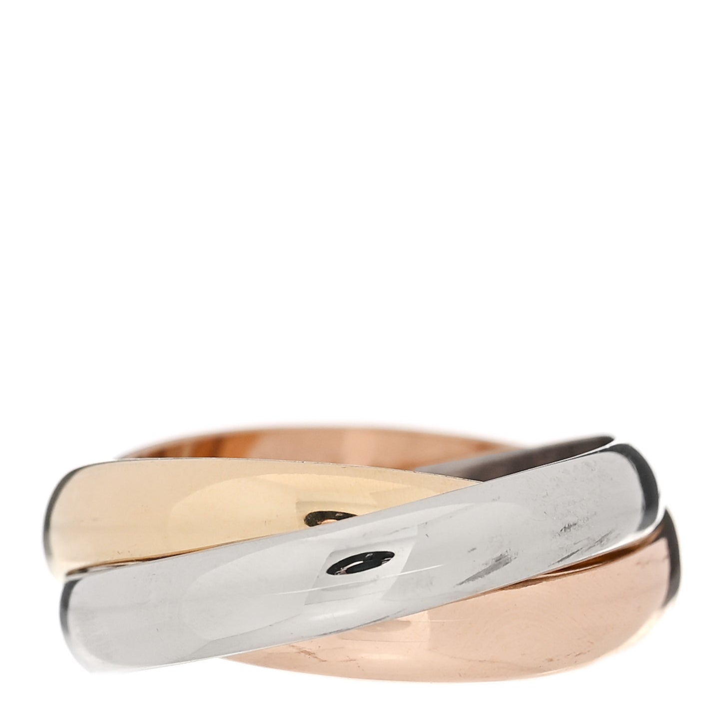 18K Pink Yellow White Gold Classic Les Must De Cartier Trinity Ring 50 5.25