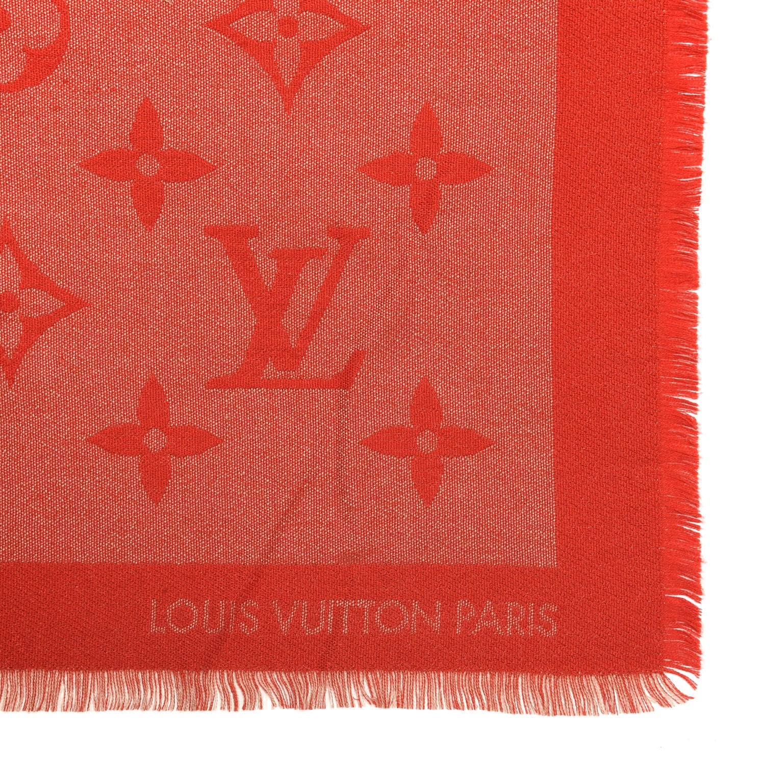 Louis Vuitton Cashmere Silk Monogram Giant Shawl Red 2 of 3