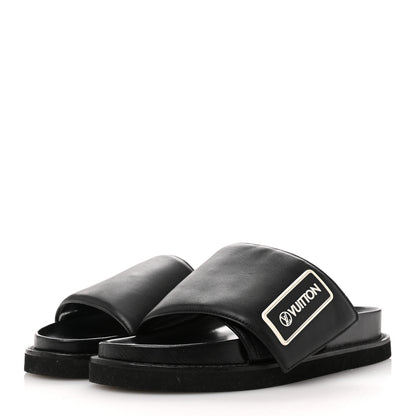 Louis Vuitton Calfskin Womens Pool Pillow Sunset Mules 41 Black 4 of 15