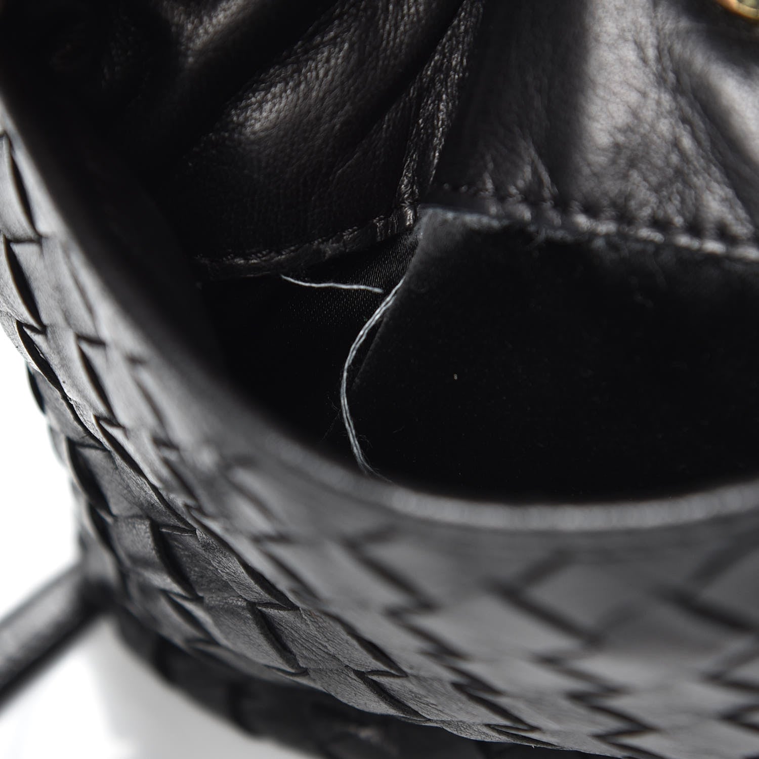 Bottega Veneta Nappa Intrecciato Drawstring Bucket Bag Black 7 of 11