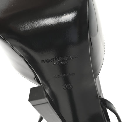 Saint Laurent Patent Crystal Anouk 115 Ankle Strap Pumps 38 Black 7 of 9