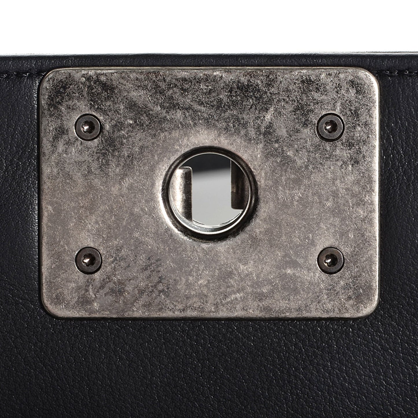 Metallic Calfskin Quilted Medium Boy Flap Black