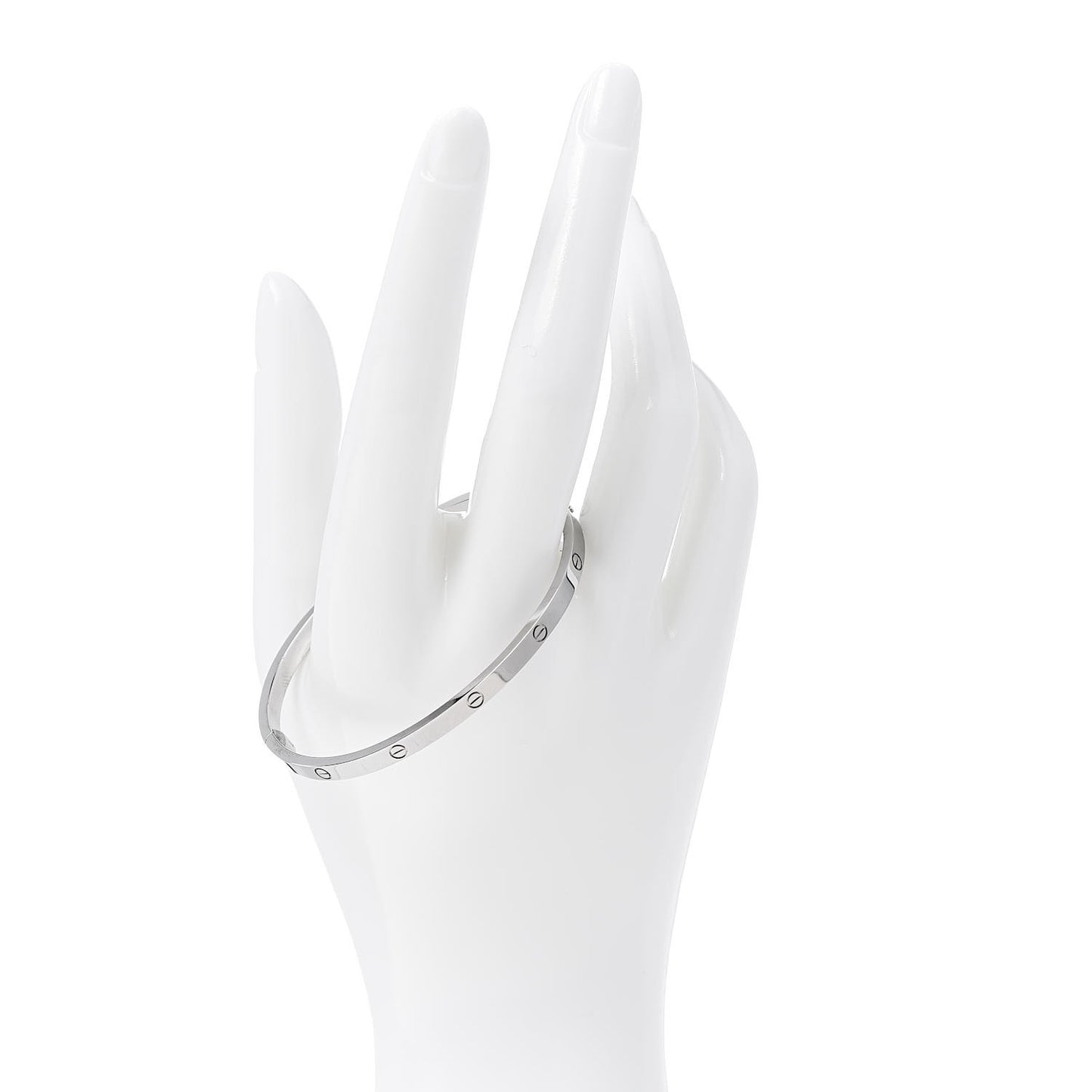 18K White Gold Small LOVE Bracelet 17