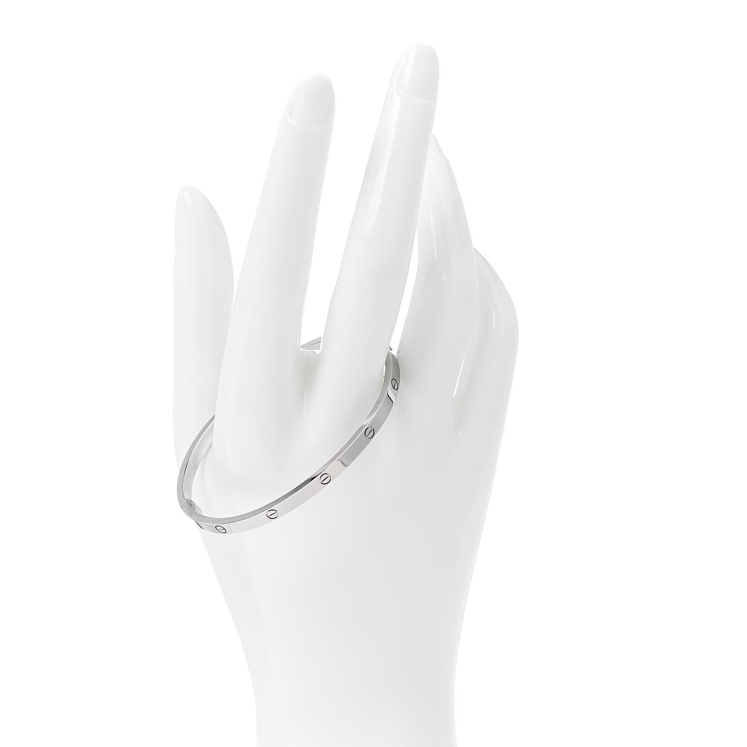 Cartier 18K White Gold Small LOVE Bracelet 17 2 of 4