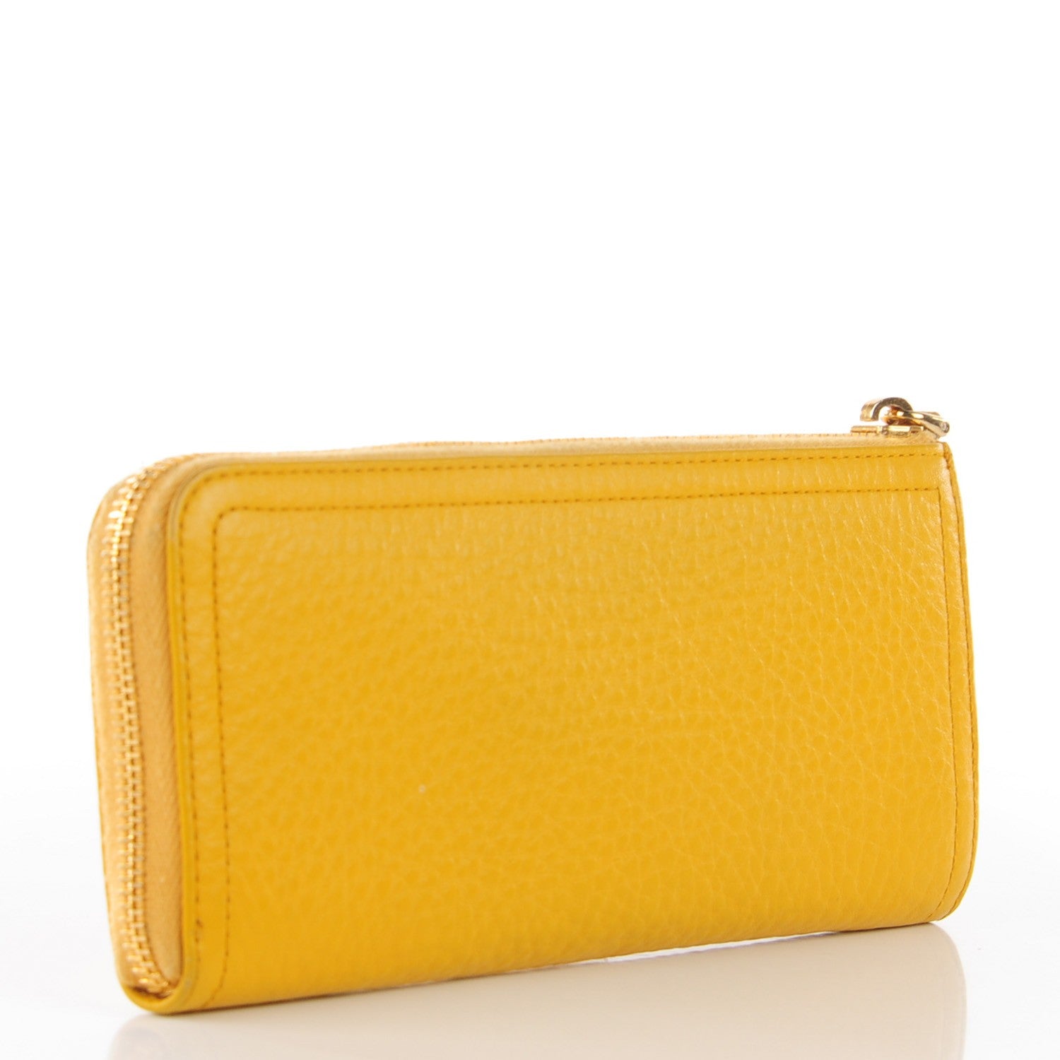 Prada Vitello Daino Zip Around Continental Wallet Mimosa 3 of 9