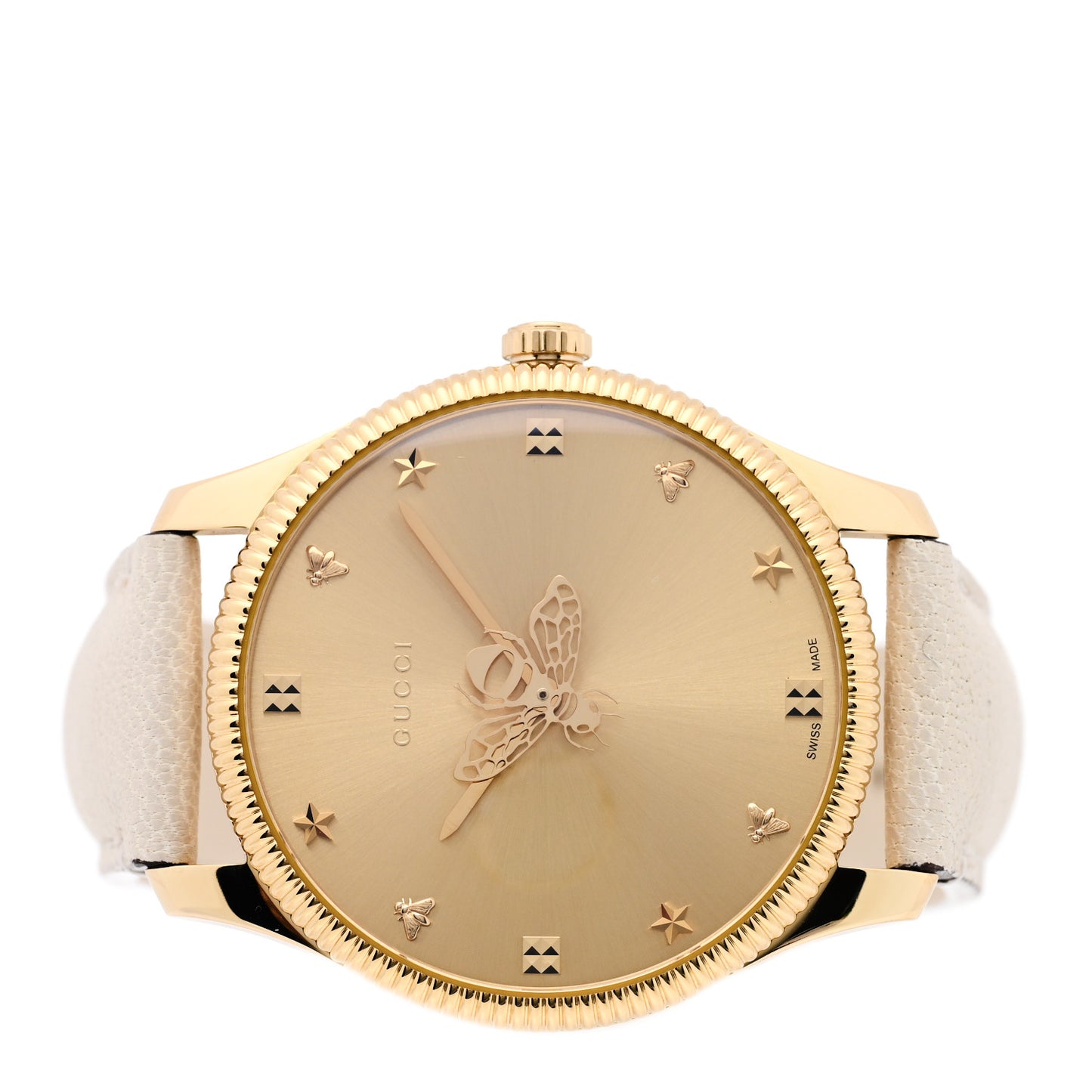 Stainless Steel Calfskin 36mm G-Timeless Bee Quartz Watch White