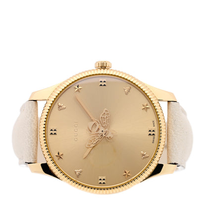 Gucci Stainless Steel Calfskin 36mm G-Timeless Bee Quartz Watch White 2 of 4