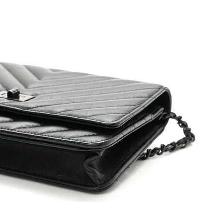 Chanel Chevron Reissue Wallet On Chain WOC So Black 11 of 12