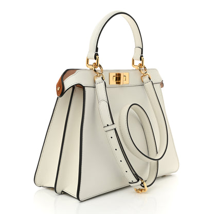 Fendi Vitello Seta Chamois Stocking Girl Inlay Medium Peekaboo I SEE U Satchel White Ice Multicolor 3 of 10