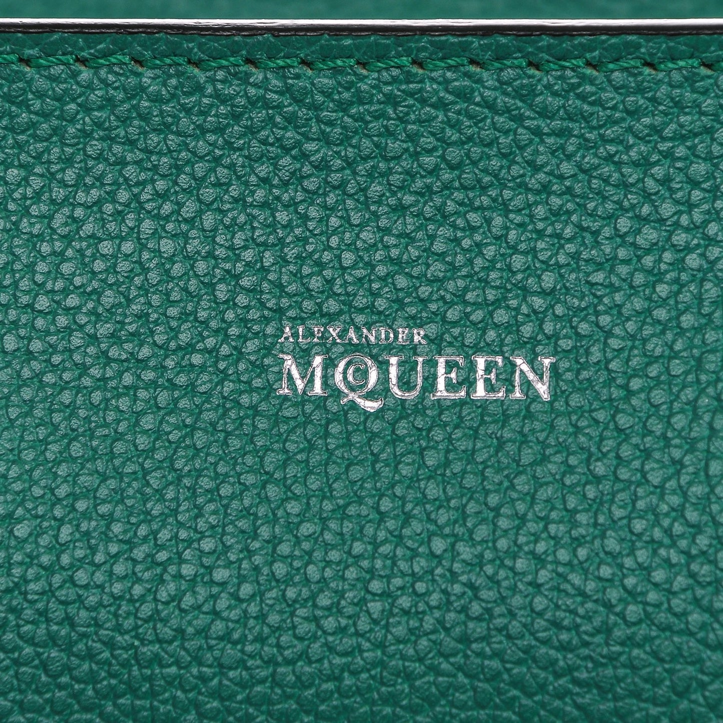 Pebbled Calfskin Large Skull Padlock Zip Around Tote Emerald