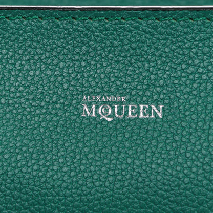 Alexander McQueen Pebbled Calfskin Large Skull Padlock Zip Around Tote Emerald 6 of 10